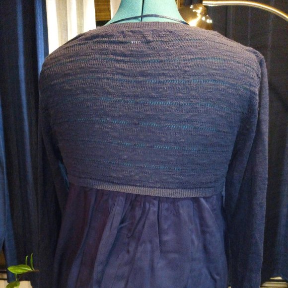 Style & Co Mixed Media High-Low Top in Blue Sz PL NWT - Picture 7 of 13